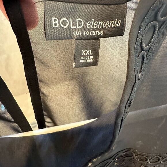 Bold Elements Blouse Mock Neck Long Sleeve Women’s Size XXL - Picture 3 of 5